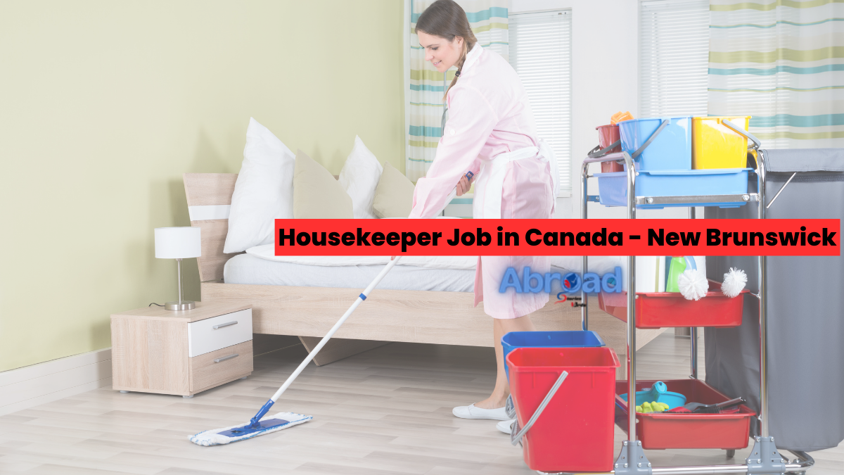 Housekeeper Job in Canada available with permanent full time employment in New Brunswick. Competitive salary & no experience required.